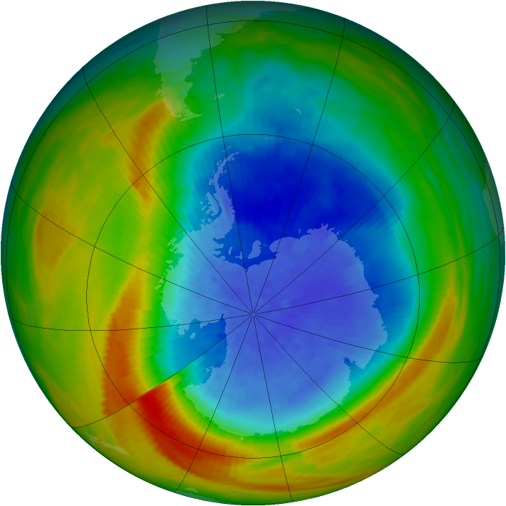 Antarctic ozone map for 02 October 1982